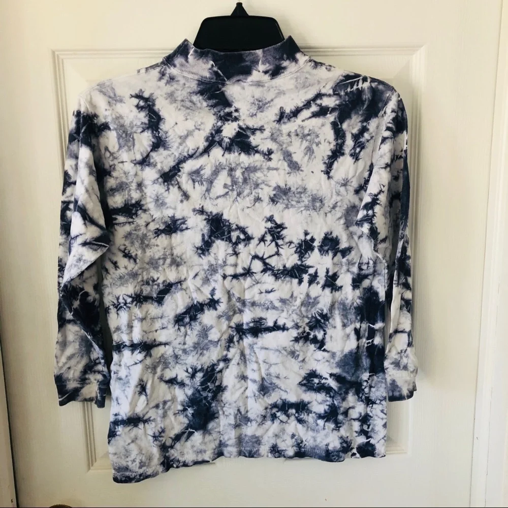 Vintage 90s tie dye colorful face long sleeve shirt size 10